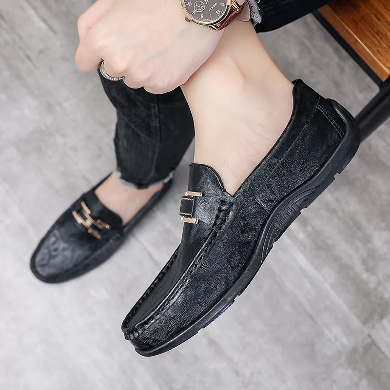 KUPE Men's Casual Shoes Men Low Top Black/Brown-4