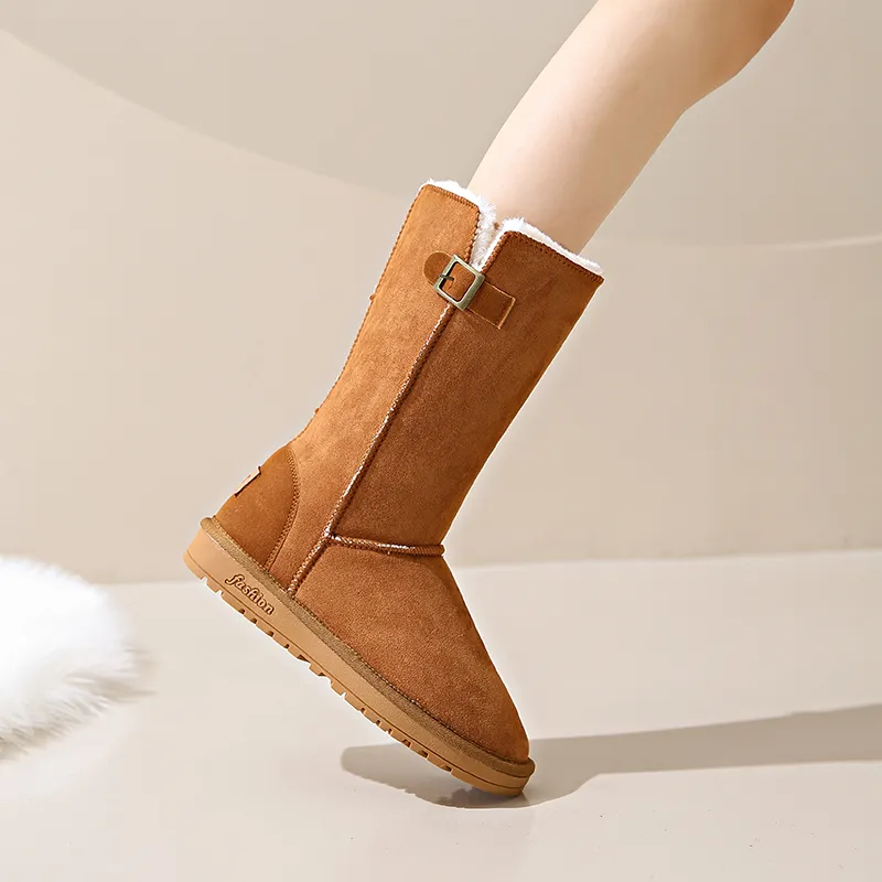 KUPE Warm Wear Resistant Slip Resistant Knee High Snow Boots Women's-17