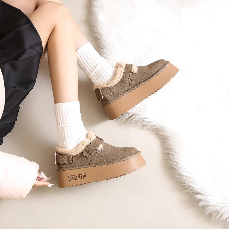 KUPE Warm Wear Resistant Cushioning Slip Resistant Coverage Ankle Length Snow Boots Women's-2