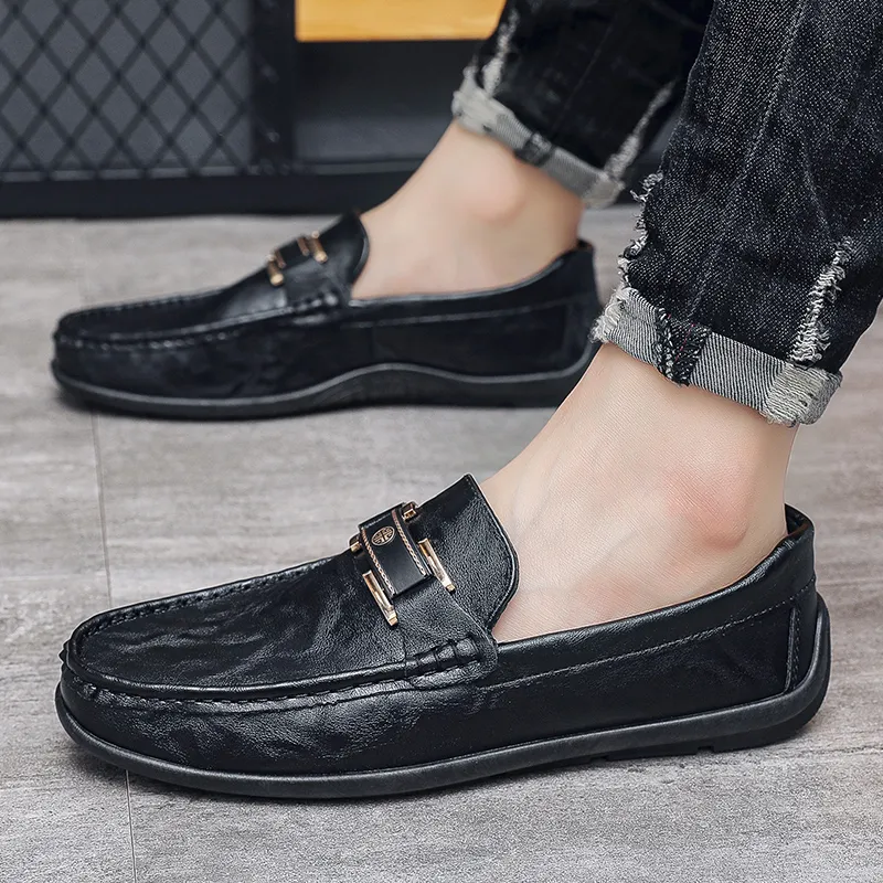 KUPE Men's Casual Shoes Men Low Top Black/Brown-2