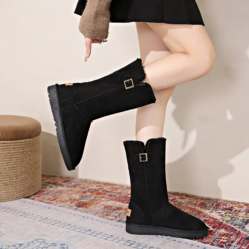 KUPE Warm Wear Resistant Slip Resistant Knee High Snow Boots Women's-2
