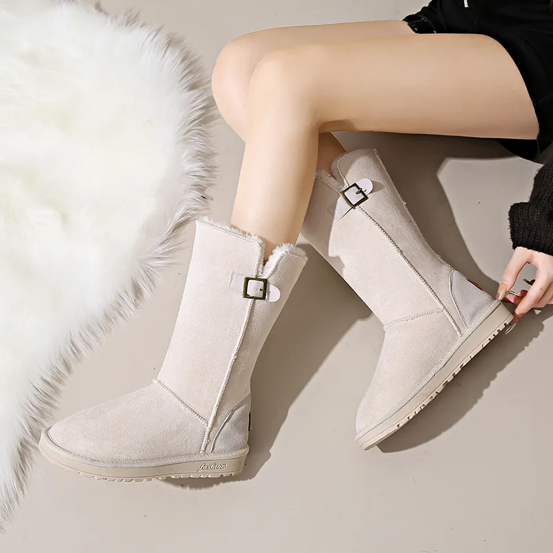 KUPE Warm Wear Resistant Slip Resistant Knee High Snow Boots Women's-10