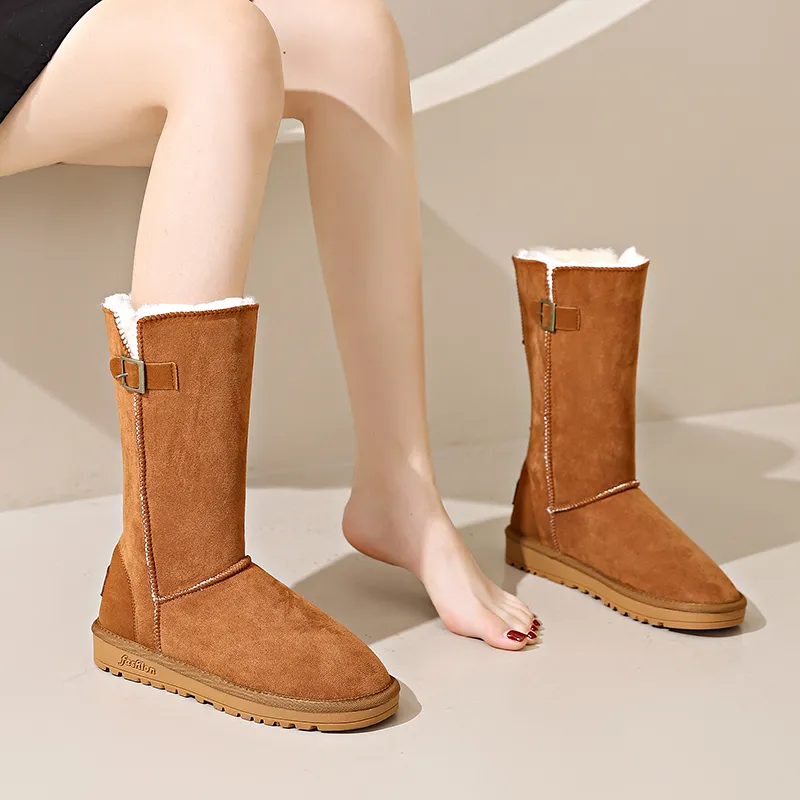 KUPE Warm Wear Resistant Slip Resistant Knee High Snow Boots Women's-14