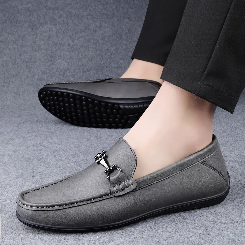 KUPE Gommino Loafers Men Gray-6