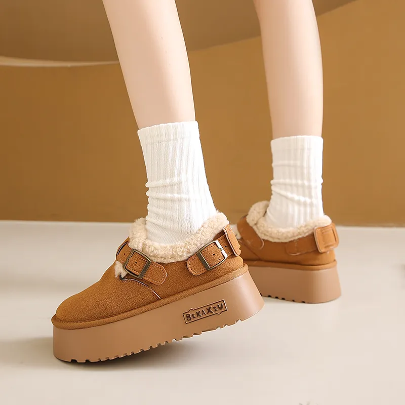 KUPE Warm Wear Resistant Cushioning Slip Resistant Coverage Ankle Length Snow Boots Women's-11