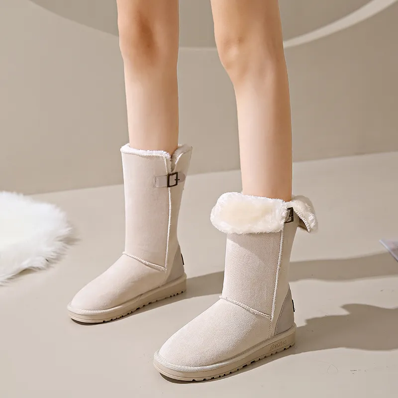 KUPE Warm Wear Resistant Slip Resistant Knee High Snow Boots Women's-8