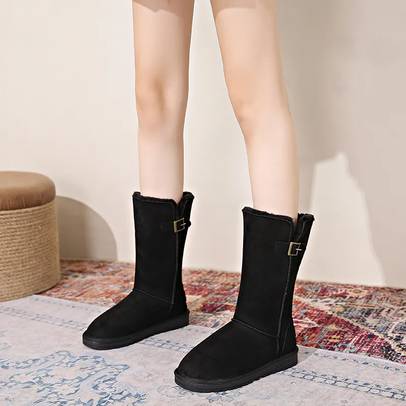 KUPE Warm Wear Resistant Slip Resistant Knee High Snow Boots Women's-3