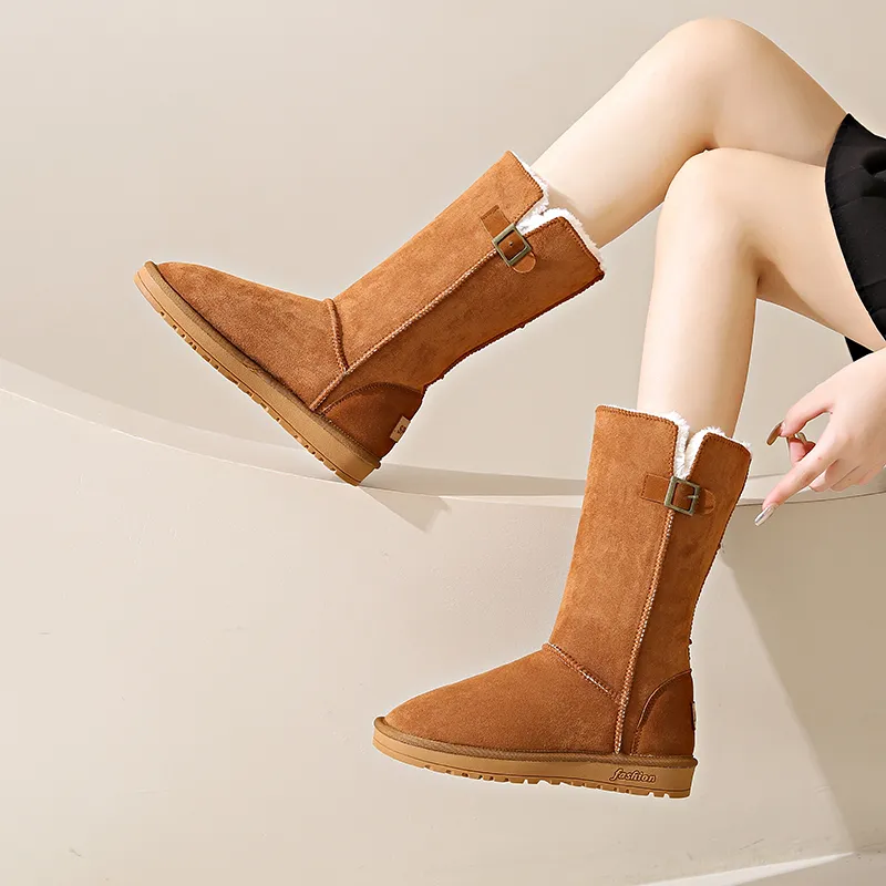 KUPE Warm Wear Resistant Slip Resistant Knee High Snow Boots Women's-16