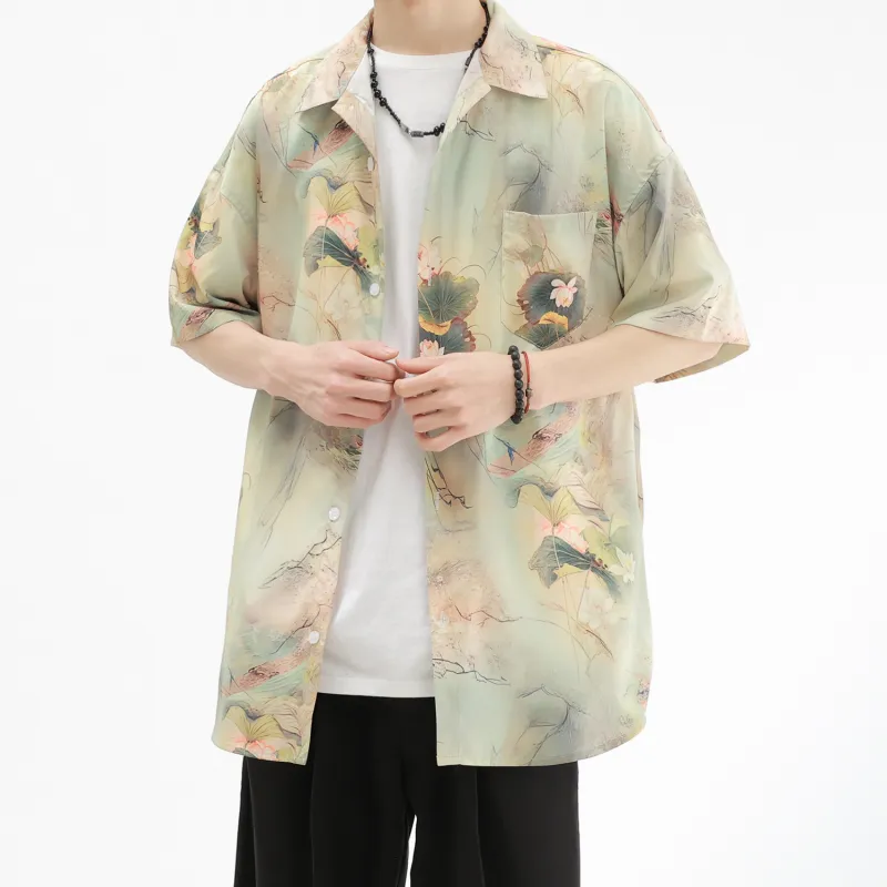 F·dragon Shirts Unisex Penglai Immortal Island Green-5