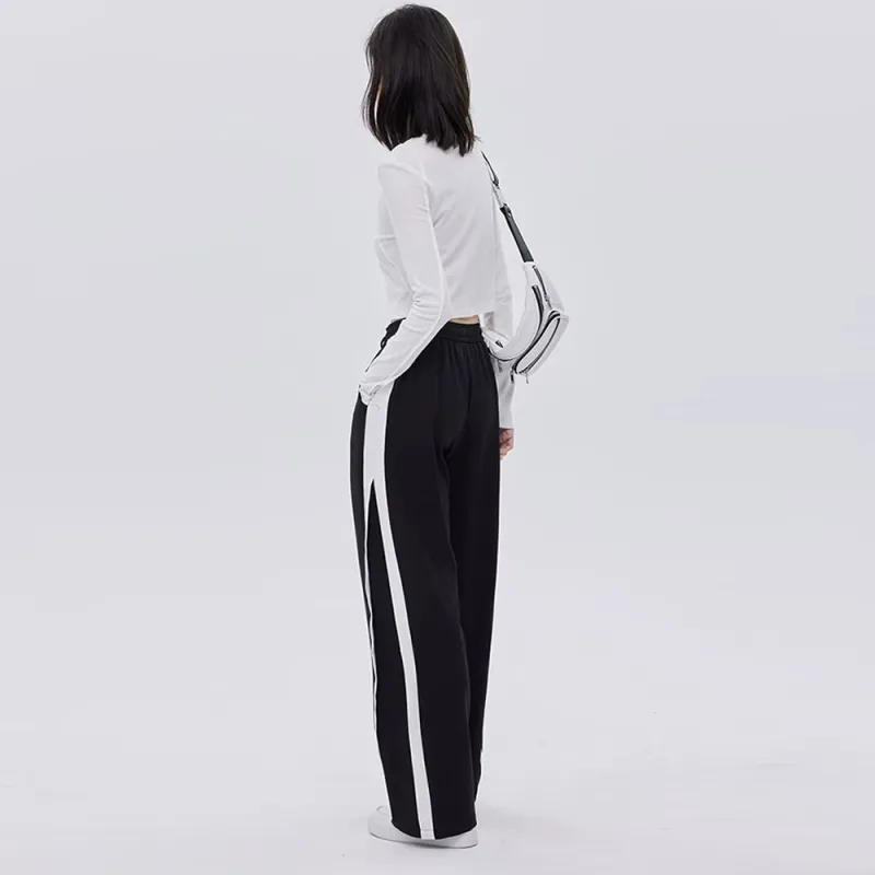 F·dragon Casual Pants Unisex Black White-3