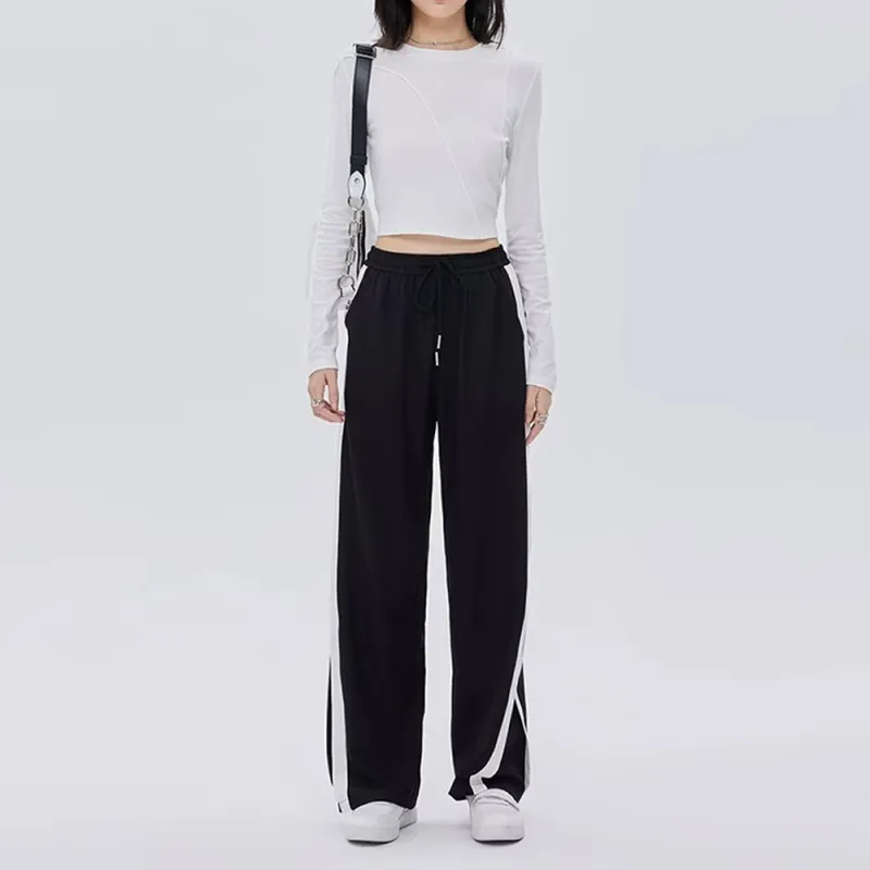 F·dragon Casual Pants Unisex Black White-2