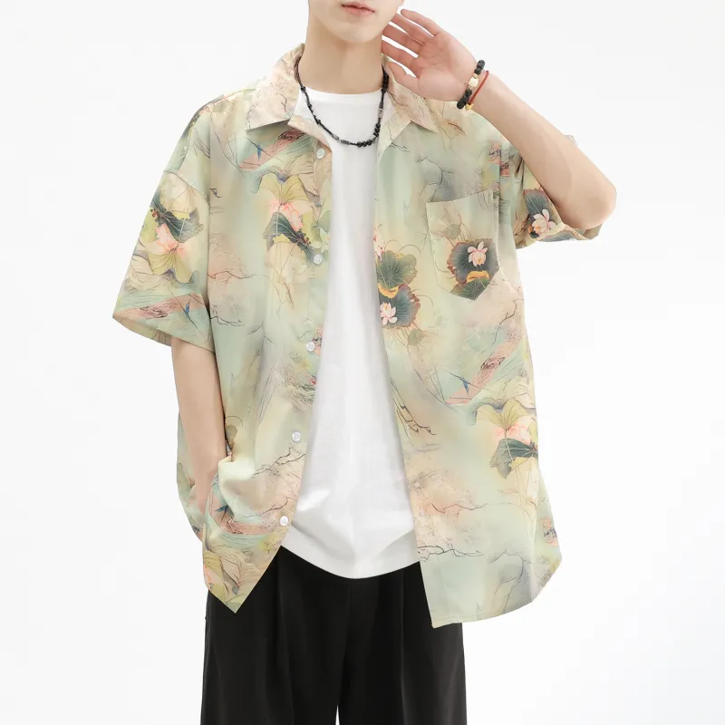 F·dragon Shirts Unisex Penglai Immortal Island Green-4