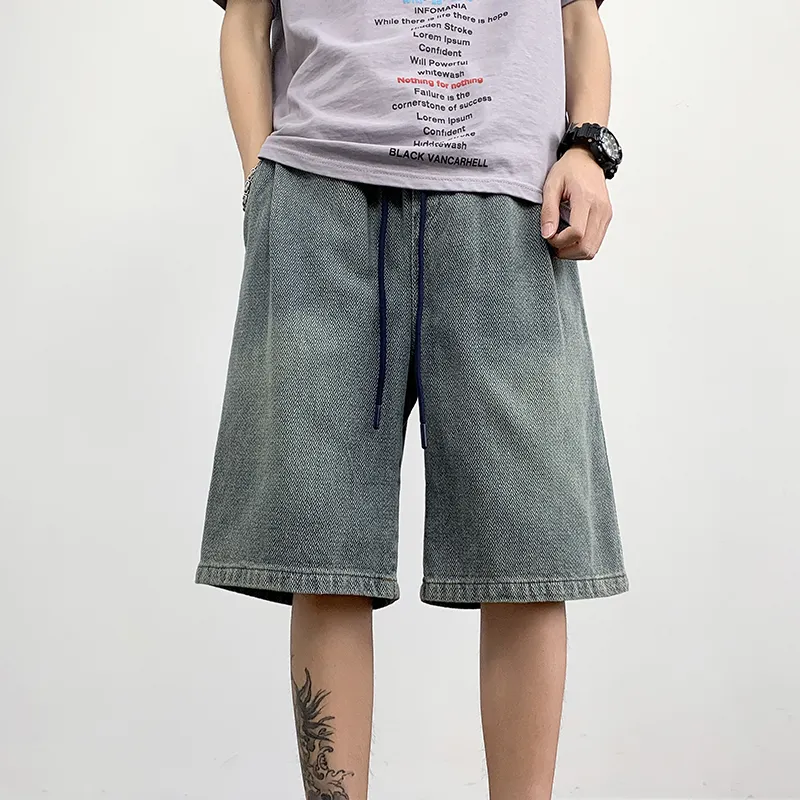 F·dragon Denim Shorts Unisex Blue-2