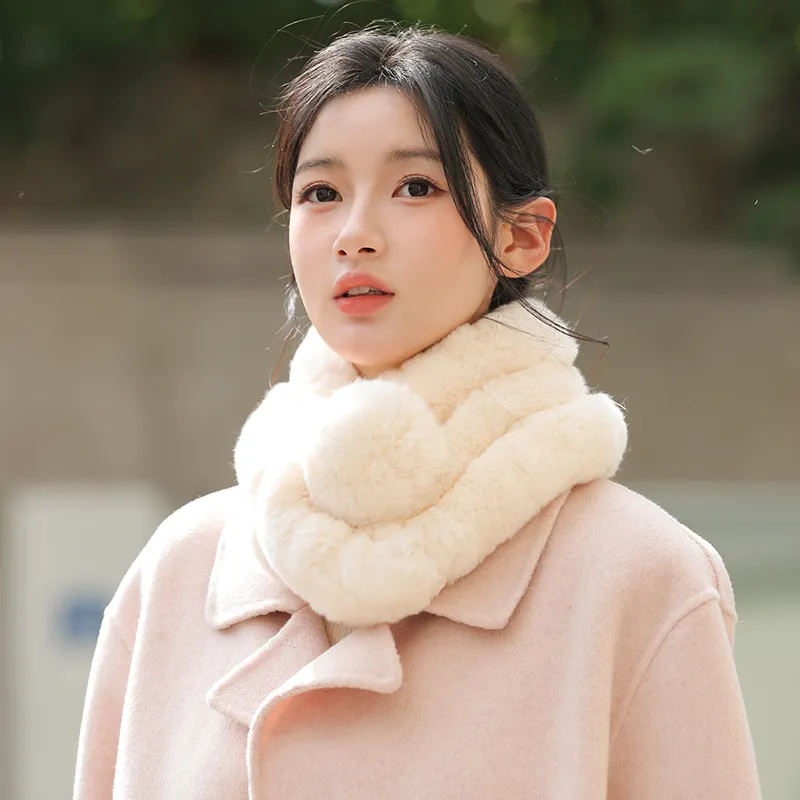 TUCANO Rex Rabbit Fur Knit Scarves Unisex-5