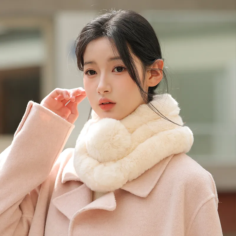TUCANO Rex Rabbit Fur Knit Scarves Unisex-4