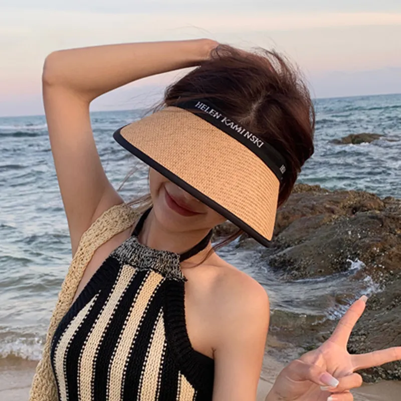 TUCANO Double Layer PVC Straw Woven Sun Protection Hats Women's-3