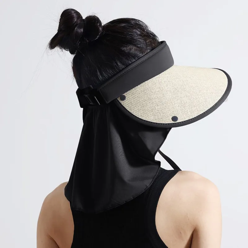 TUCANO Double Layer Straw Woven Vinyl PVC Sun Protection Hats Women's-6