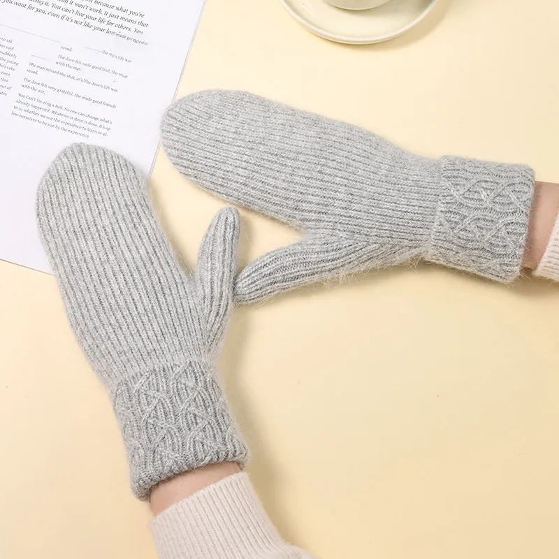 TUCANO Rabbit Fur Cotton Knit Gloves Unisex-9