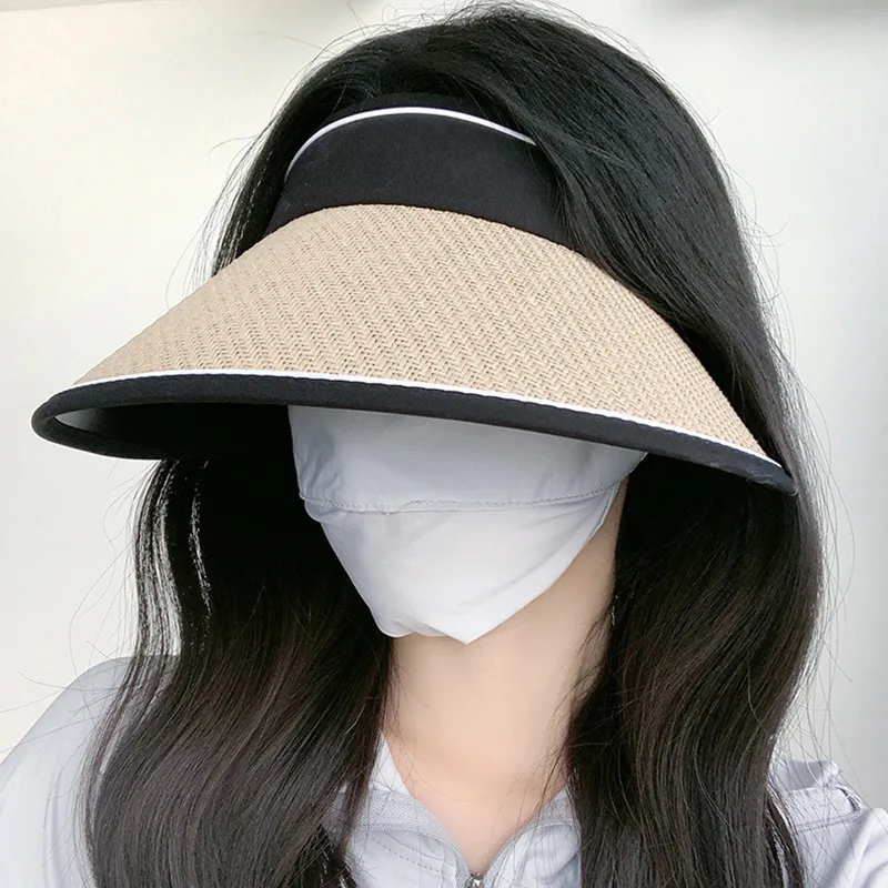TUCANO Straw Woven PVC Sun Protection Hats Women's-2
