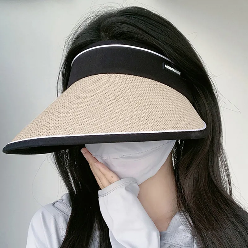 TUCANO Straw Woven PVC Sun Protection Hats Women's-3