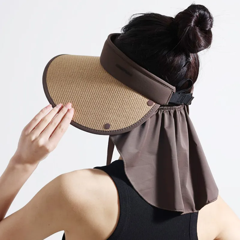 TUCANO Double Layer Straw Woven Vinyl PVC Sun Protection Hats Women's-2