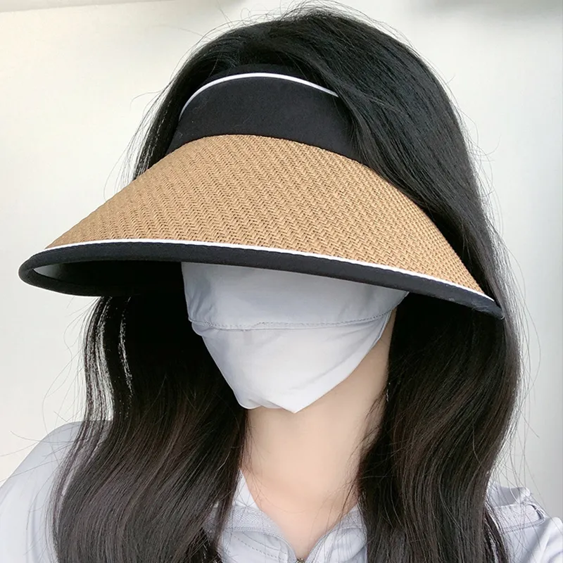 TUCANO Straw Woven PVC Sun Protection Hats Women's-7