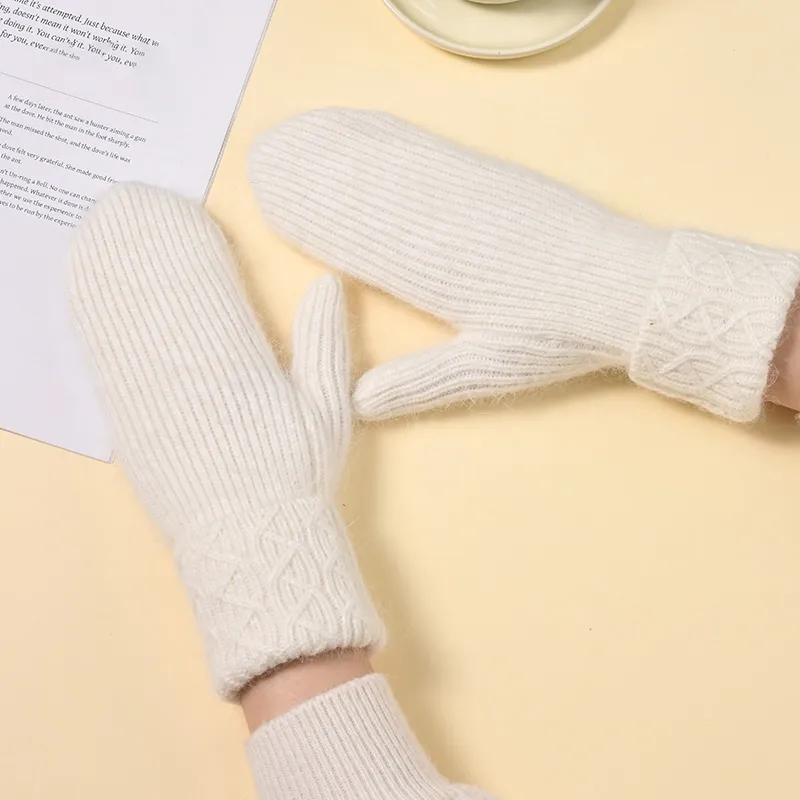 TUCANO Rabbit Fur Cotton Knit Gloves Unisex-3