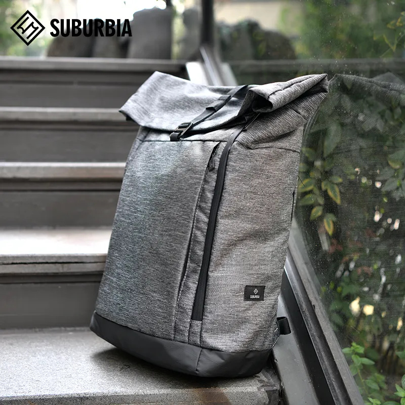 SUBURBIA Polyester Backpack Large Size Unisex Gray-1