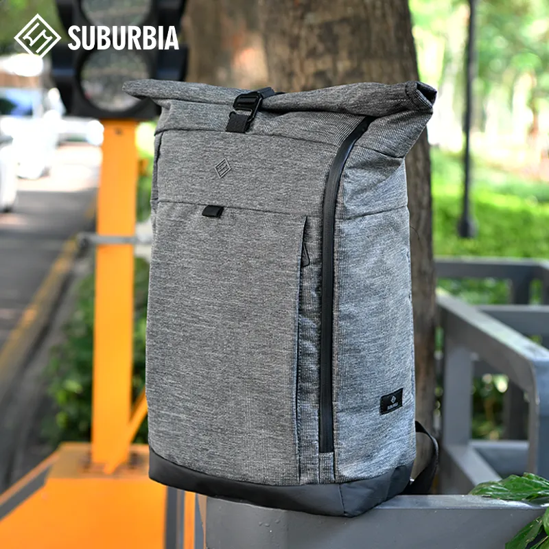 SUBURBIA Polyester Backpack Large Size Unisex Gray-2