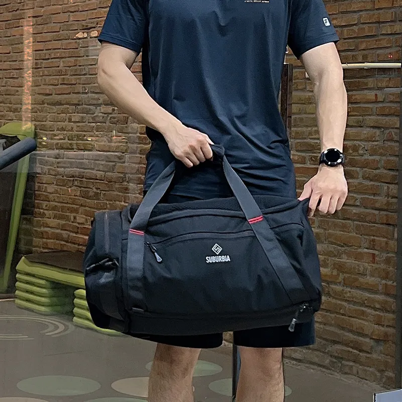 SUBURBIA Polyester Gym Bag Large Size Unisex Black-2