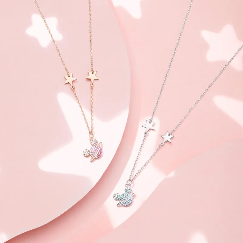 Disney Magic Colors Series S925 Silver Necklaces Women's-30