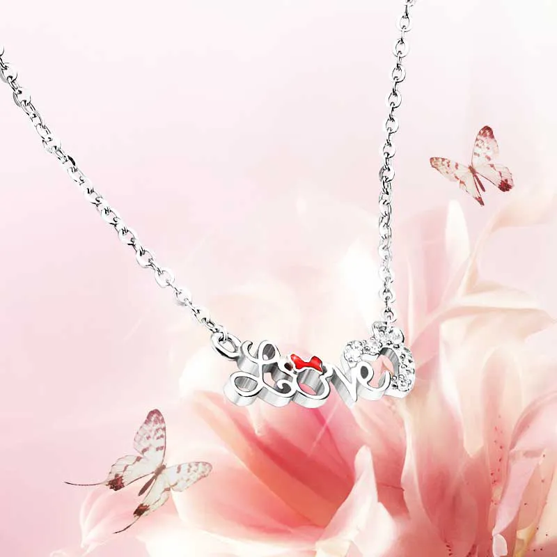 Disney Minnie Series 925 Sterling Silver Necklaces Women's-9