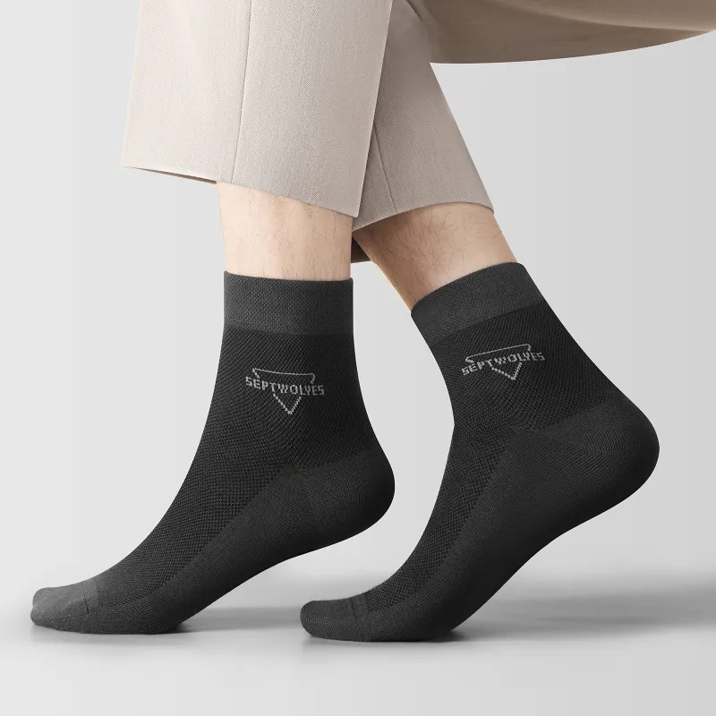 SEPTWOLVES Mid Calf Socks Men's Box 5 Pack Mixed Color-3