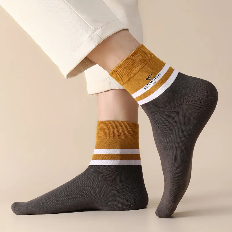 SEPTWOLVES Mid Calf Socks Men's Box 5 Pack Mixed Color-1