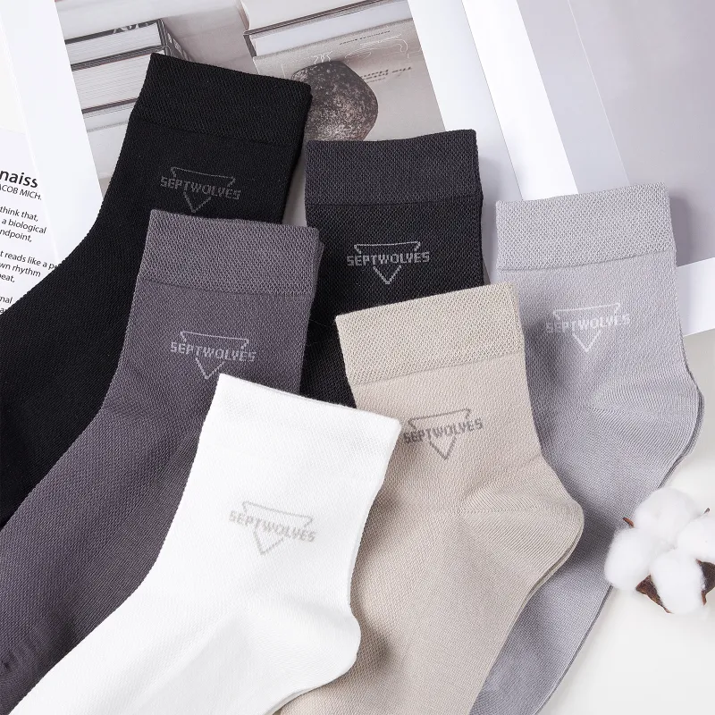 SEPTWOLVES Mid Calf Socks Men's Box 5 Pack Mixed Color-1