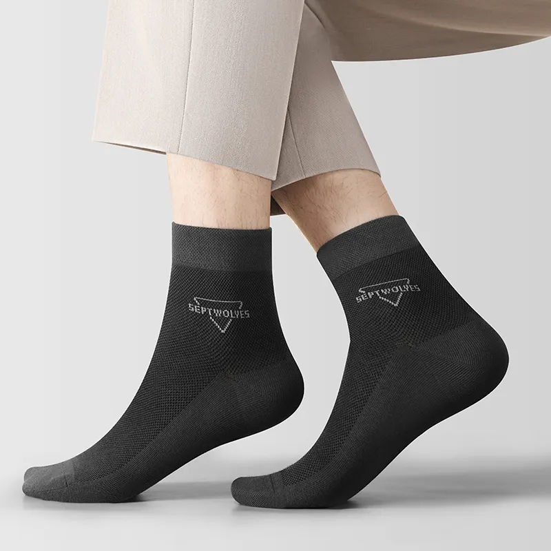 SEPTWOLVES Mid Calf Socks Men's Box 5 Pack Mixed Color-2