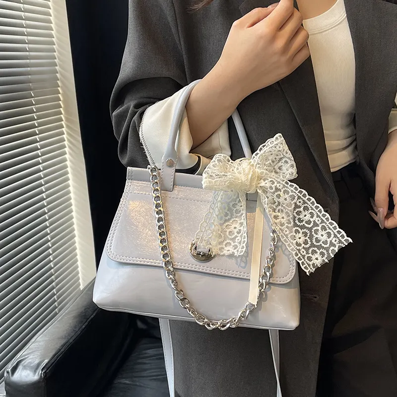 Fitchell PU One Shoulder Handbag Regular Women's White/Blue/Pink/Purple/Black-9