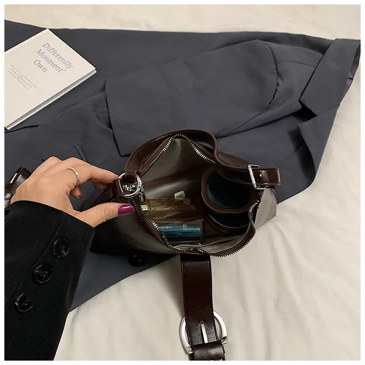 Fitchell PU Vintage Unconventional Design Crossbody Bag Shoulder Bag Regular Women's Coffee/Brown/Burgundy/Black-5
