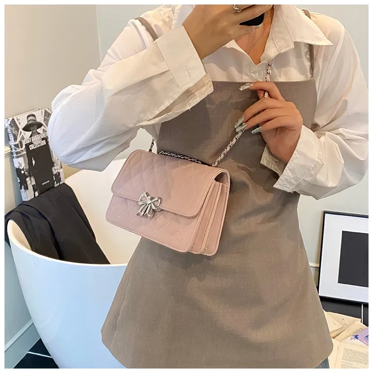 Fitchell PU Shoulder Bag, Crossbody Bag Women's Black/Silver/Pink/White-16
