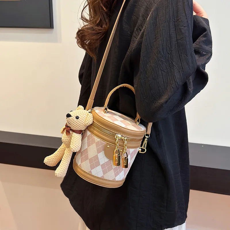 Fitchell PU Handbag, Shoulder Bag Regular Women's Pink/Ecru/Khaki/Black-8