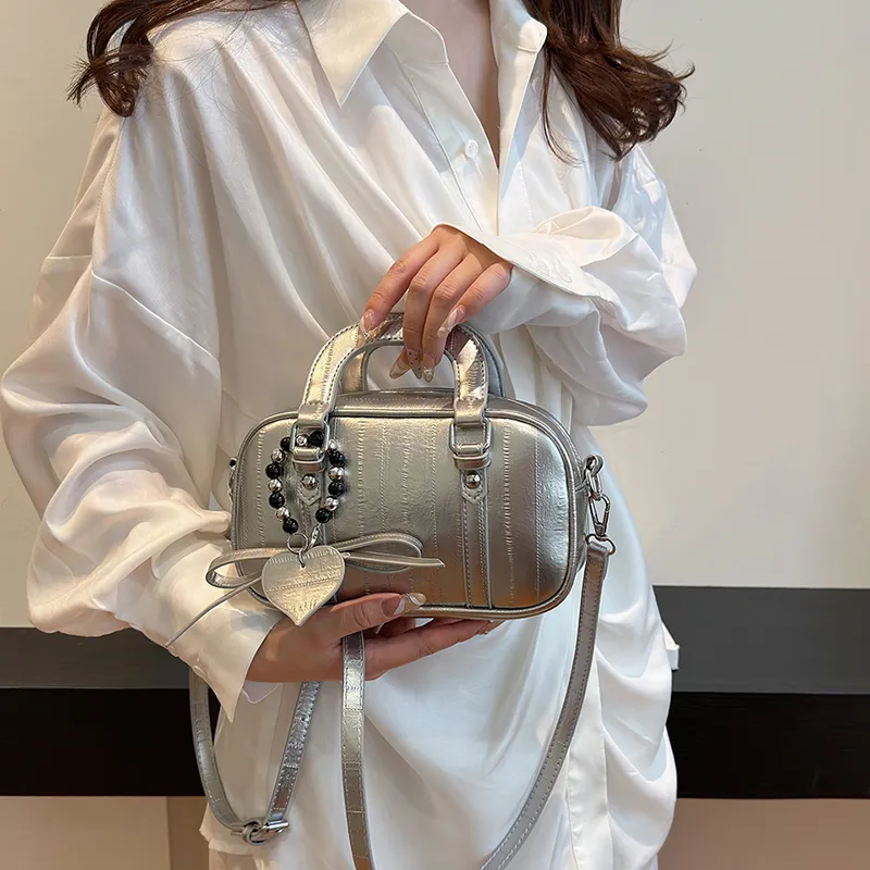 Fitchell PU Shoulder Bag, Handbag Women's Silver/Black/Pink/White-1