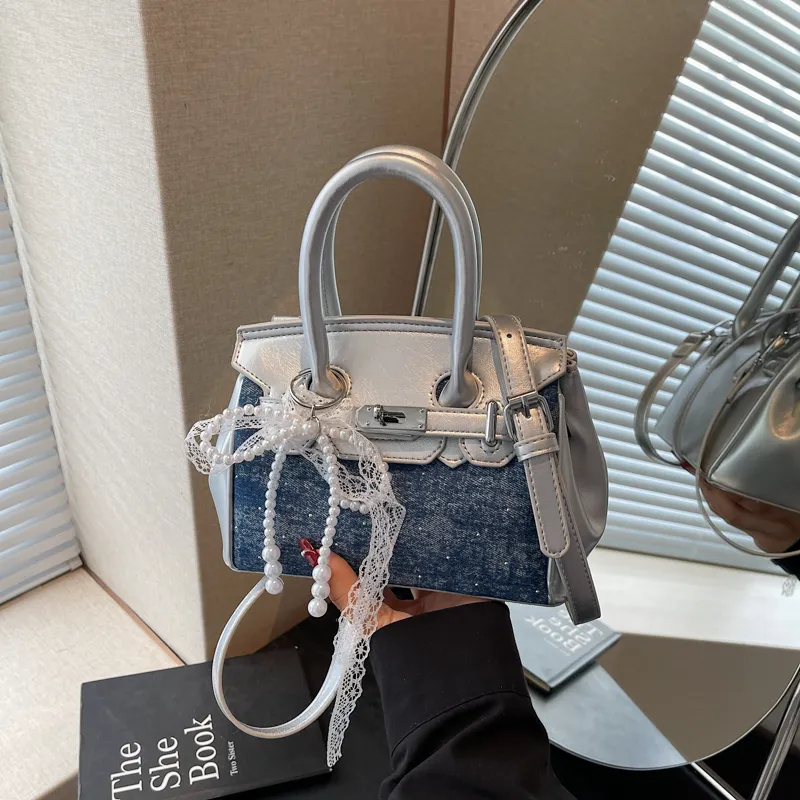 Fitchell PU Handbag Women's Sky Blue/Royal Blue/Denim Blue/Black-12