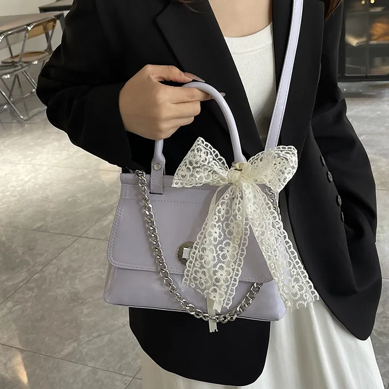 Fitchell PU One Shoulder Handbag Regular Women's White/Blue/Pink/Purple/Black-19