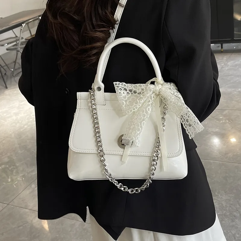 Fitchell PU One Shoulder Handbag Regular Women's White/Blue/Pink/Purple/Black-6