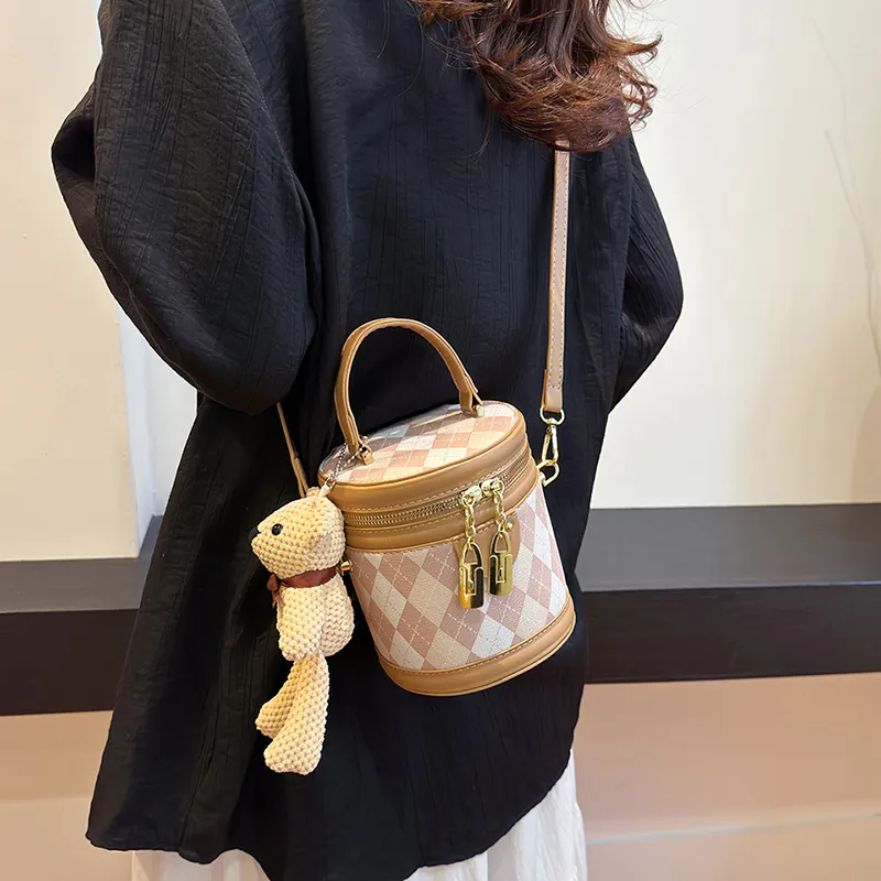 Fitchell PU Handbag, Shoulder Bag Regular Women's Pink/Ecru/Khaki/Black-7