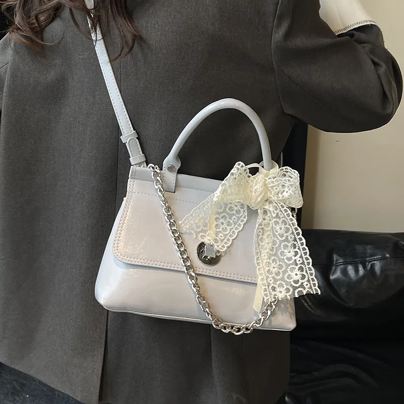 Fitchell PU One Shoulder Handbag Regular Women's White/Blue/Pink/Purple/Black-11