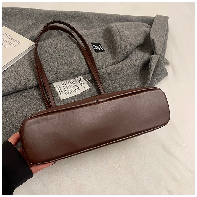 Fitchell PU Shoulder Bag Regular Women's Coffee/Black White Brown/Red-2
