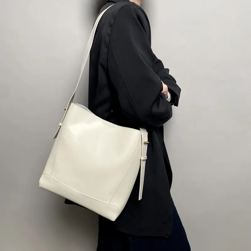 Fitchell Cow Leather Niche Design Minimalist Style Shoulder Bag Women's-1