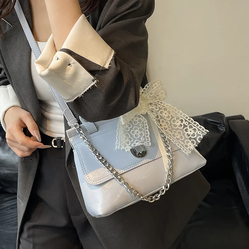 Fitchell PU One Shoulder Handbag Regular Women's White/Blue/Pink/Purple/Black-10