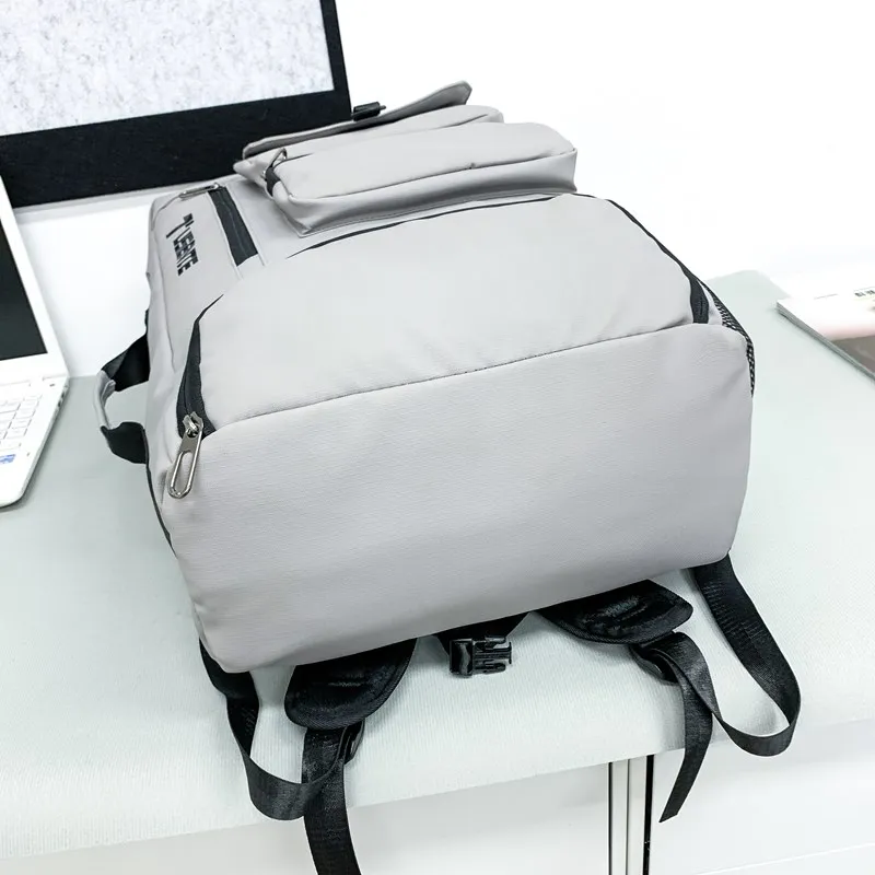 Fitchell Oxford Backpack Unisex Gray/Black/Khaki-1